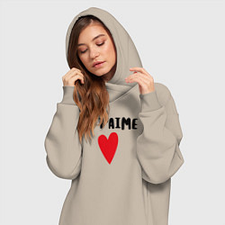 Женское худи-платье Любовь по-французски, цвет: миндальный — фото 2