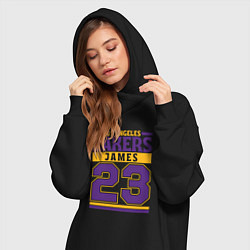 Женское худи-платье Lakers - James 23, цвет: черный — фото 2