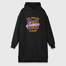 Женское худи-платье Lebron James Lakers, цвет: черный