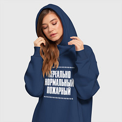 Женское худи-платье Нормальный пожарный нереально, цвет: тёмно-синий — фото 2