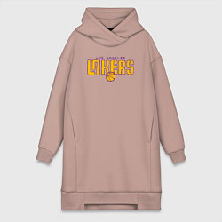 Женское худи-платье Team Los Angeles Lakers, цвет: пыльно-розовый