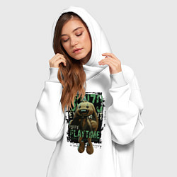 Женское худи-платье Кролик Бонзо из Poppy Playtime, цвет: белый — фото 2