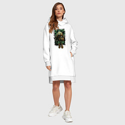 Женское худи-платье Кролик Бонзо из Poppy Playtime, цвет: белый — фото 2