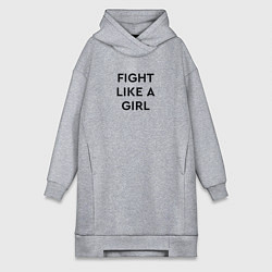 Женское худи-платье Fight like a girl, цвет: меланж