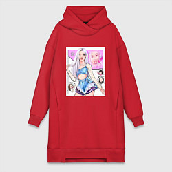 Женское худи-платье Blackpink - Rose, цвет: красный