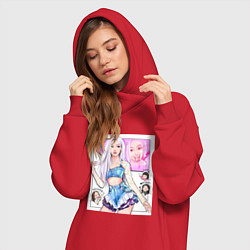 Женское худи-платье Blackpink - Rose, цвет: красный — фото 2