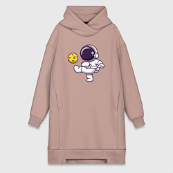 Женское худи-платье Moon football, цвет: пыльно-розовый