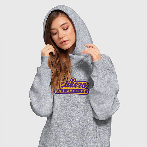 Женская толстовка-платье Basketball LA Lakers / Меланж – фото 3