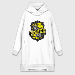 Женское худи-платье Hufflepuff emblem, цвет: белый