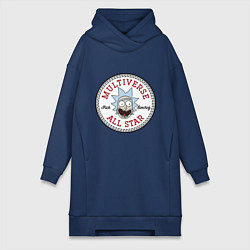 Женское худи-платье Нашивка с Риком Санчесом, цвет: тёмно-синий