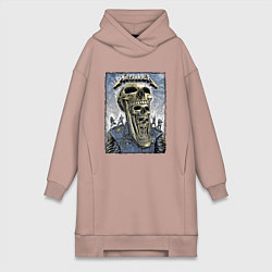 Женское худи-платье Metallica - playbill, цвет: пыльно-розовый