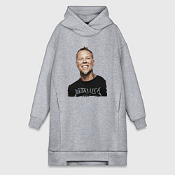 Женское худи-платье James Alan Hetfield - Metallica leader, цвет: меланж
