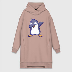 Женское худи-платье Dab penguin, цвет: пыльно-розовый