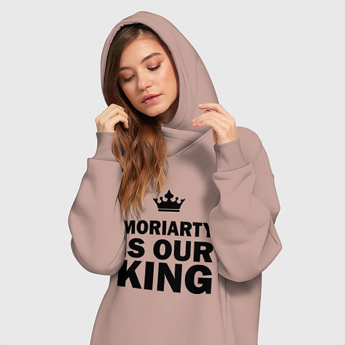 Женская толстовка-платье Moriarty is our king / Пыльно-розовый – фото 3