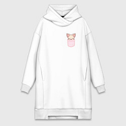Женское худи-платье FoxINy in pocket, цвет: белый