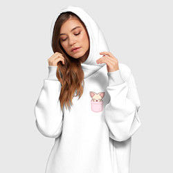 Женское худи-платье FoxINy in pocket, цвет: белый — фото 2