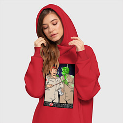 Женское худи-платье Ghostbusters - Ray and his clone ghost, цвет: красный — фото 2