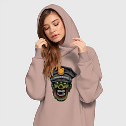 Женское худи-платье Зомби полицейский, цвет: пыльно-розовый — фото 2