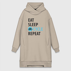 Женское худи-платье Еда сон велик, цвет: миндальный