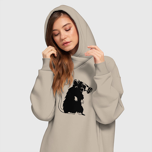 Женская толстовка-платье Gas rat / Миндальный – фото 3