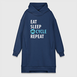 Женское худи-платье Еда сон велик, цвет: тёмно-синий