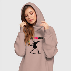 Женское худи-платье Love vegan, цвет: пыльно-розовый — фото 2