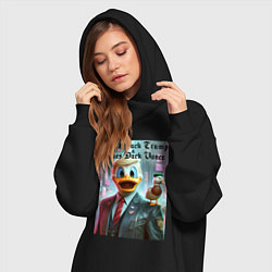 Женское худи-платье Donald Duck Trump and James Duck Vance, цвет: черный — фото 2