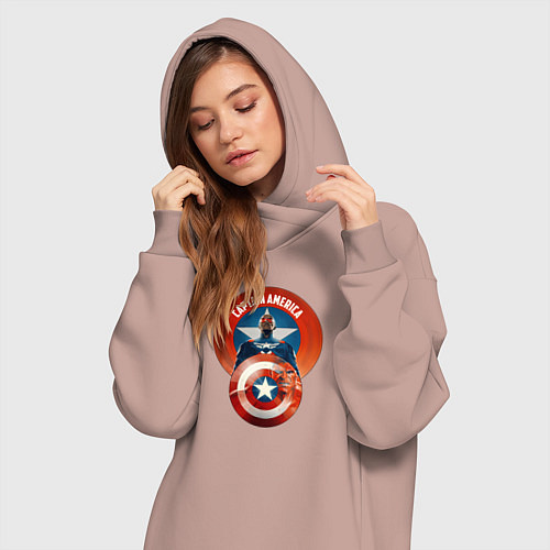 Женская толстовка-платье Captain America: Brave New World / Пыльно-розовый – фото 3
