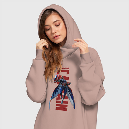 Женская толстовка-платье Капитан Америка: Новый мир / Пыльно-розовый – фото 3