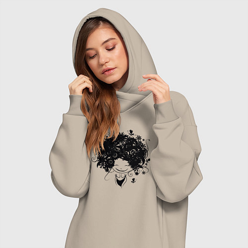 Женская толстовка-платье Spring girl / Миндальный – фото 3