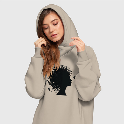 Женская толстовка-платье Весенняя красавица / Миндальный – фото 3