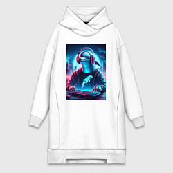 Женское худи-платье Dolphin is esports player - ai art fantasy, цвет: белый