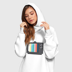 Женское худи-платье Old television, цвет: белый — фото 2