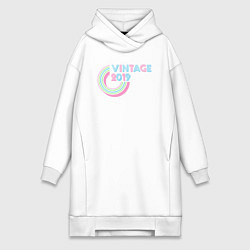 Женское худи-платье Винтаж 2019, цвет: белый