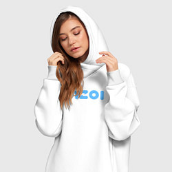 Женское худи-платье Inzoi голубой логотип, цвет: белый — фото 2