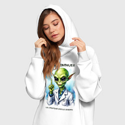 Женское худи-платье Зондирование от инопланетянина, цвет: белый — фото 2