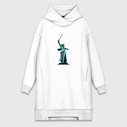 Женская толстовка-платье Родина мать победа