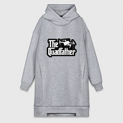 Женское худи-платье Батя дронов и квадрокоптеров, цвет: меланж