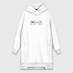 Женское худи-платье Ctrl C, копировать, цвет: белый