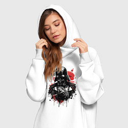Женское худи-платье Дарт Вейдер с ёжиком, цвет: белый — фото 2