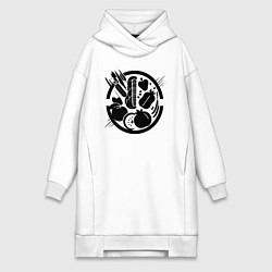 Женское худи-платье Круг нутрициолога, цвет: белый