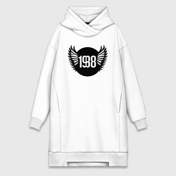 Женское худи-платье Крылатый 1988, цвет: белый