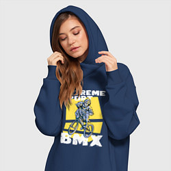 Женское худи-платье BMX фристайл, цвет: тёмно-синий — фото 2
