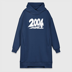 Женское худи-платье 2004 год в стиле граффити, цвет: тёмно-синий