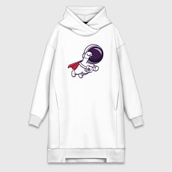 Женское худи-платье Spaceman superman, цвет: белый