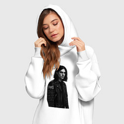 Женское худи-платье Bones в образе рок звезды, цвет: белый — фото 2
