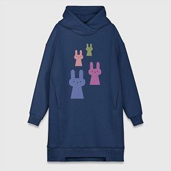 Женская толстовка-платье Минимализм нашествие зайцев ы кроликов