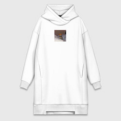 Женское худи-платье Brimstone cat meme Valorant, цвет: белый