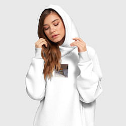 Женское худи-платье Brimstone cat meme Valorant, цвет: белый — фото 2