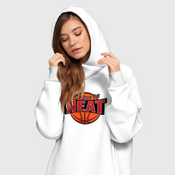 Женское худи-платье Майами Хит - баскетбол, цвет: белый — фото 2
